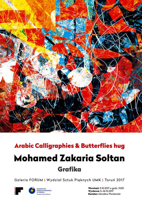 Wystawa Mohamed Zakaria Soltan – Grafika. Arabic Calligraphies & Butterflies hug