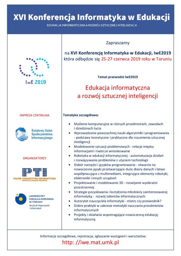 Konferencję Informatyka w Edukacji
