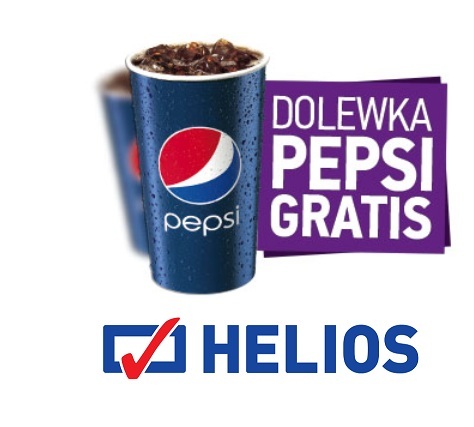 Do kaĹźdego biletu na NMF w kasie kina doĹÄczony bÄdzie kupon uprawniajÄcy do jednorazowej dolewki napoju w kubku (Pepsi, Mirinda, 7up, Ice Tea) sprzedawanego w barze kina Helios. Kupon waĹźny tylko w czasie NMF.