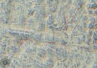 miniatura Zobrazowanie Local Relief Model ukazujące zachowany układ przestrzenny osady wraz z polami uprawnymi, miejscem gdzie mieszkali ludzie (obszar w centrum, pośród pól) oraz z zachowanymi reliktami drogi wychodzącej z osady, oprac. J. Czerniec